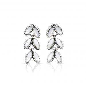Double Leaf Bridal Earrings