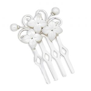 Triple Flower Bridal Back Comb
