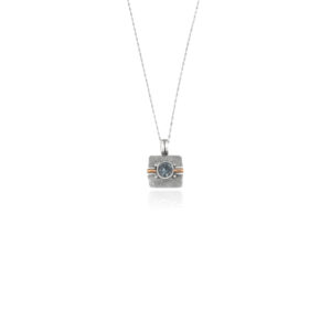 Touch of Gold Necklace- Aquamarine 18k