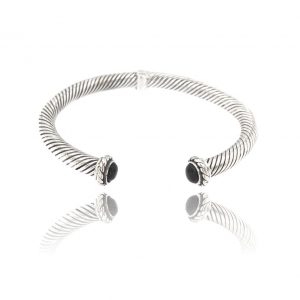 Mens Tube Bracelet Onyx