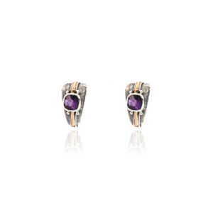 Touch of Gold Earrings- Amethyst 18k