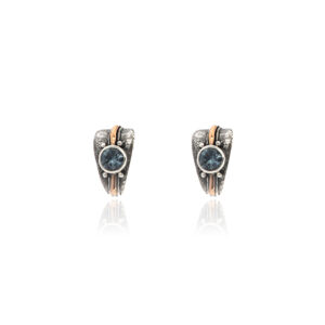 Touch of Gold Earrings- Aquamarine 18k